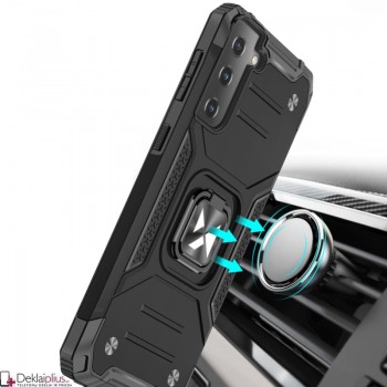 Wozinsky smūgiams atsparus dėklas su žiedu - juodas (Samsung S22 Plus)